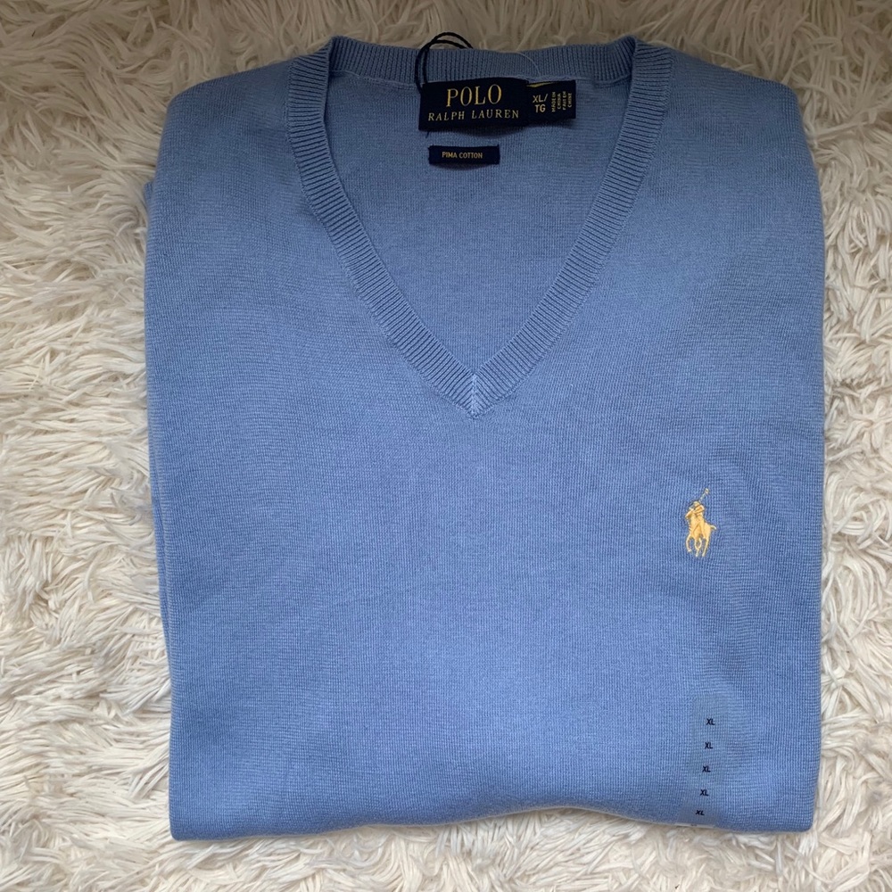 Men’s Polo V-Neck Sweater XL